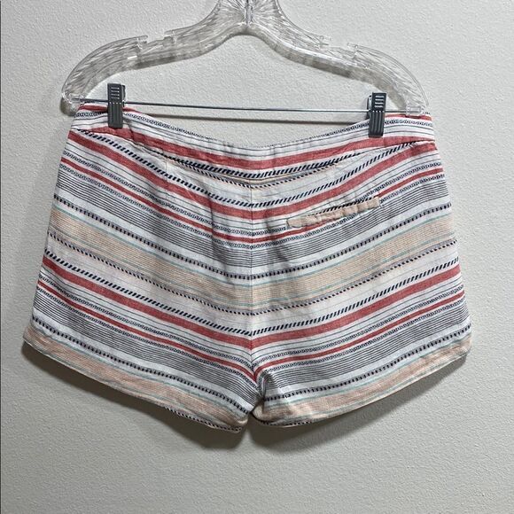 Joie 100% Linen Merci Boho Striped Multicolor Shorts Size 6 - Picture 5 of 15